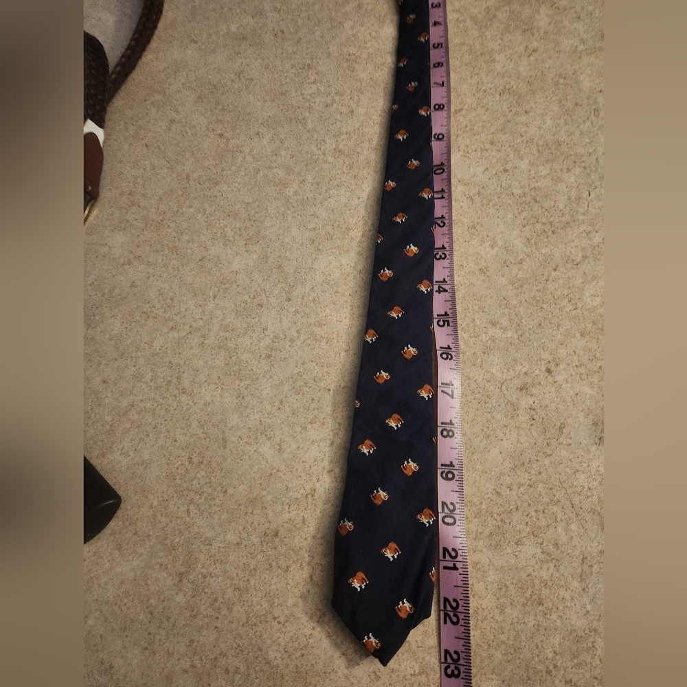 Kids Brown Braided  Belt And 3 Pc Tie Set - Picture 6 of 9